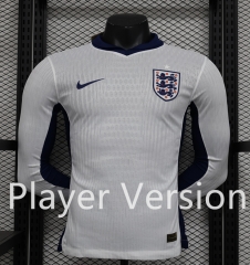 Player Version 2024-2025 England Home White LS Thailand Soccer Jersey AAA-888