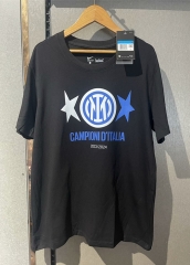 2024-2025  Inter Milan Black Thailand Soccer Cotton T-shirt-7411