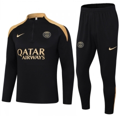 2024-2025 Paris SG Black Thailand Soccer Tracksuit Uniform-411