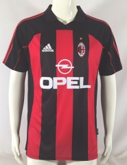 Retro Version 01-02 AC Milan Home Red&Black Thailand Soccer Jersey AAA-503