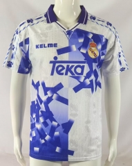 Retro Version 96-97 Real Madrid 2nd Away Blue&White Thailand Soccer Jersey AAA-503