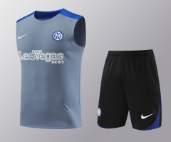 2024-2025 Inter Milan Gray Thailand Soccer Vest Uniform-418