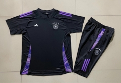 2024-2025 Germany Black Short-Sleeved Thailand Soccer Tracksuit-815