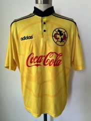 Retro Version 96 Club America Home Yellow Thailand Soccer Jersey AAA-912