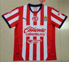 (S-4XL) 2024-2025 Deportivo Guadalajara Home Red&White Thailand Soccer Jersey AAA-818