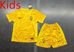 2024-2025 France Goalkeeper Yellow Kids/Youth Soccer Uniform-8679