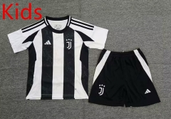 2024-2025 Juventus Home Black&White Kids/Youth Soccer Uniform-2353