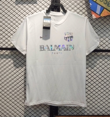 (S-3XL）2024-2025 Barcelona White Cotton T-Shirt-DD3