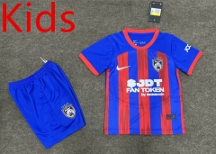 2024-2025 Johor Darul Ta'zim Home Red&Blue Kid/Youth Soccer Uniform-6748