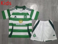 2024-2025 Celtic Home White&Green Kids/Youth Soccer Unifrom