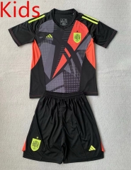 2024-2025 Spain Goalkeeper Black Kids/Youth Soccer Uniform-AY