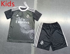 Retro Version 14-15 Real Madrid 2nd Away Black Kids/Youth Soccer Uniform-8746