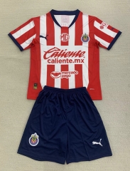 2024-2025 Deportivo Guadalajara Home Red&White Soccer Uniform-AY