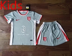 2024-2025 Atletico Madrid Away Light Green Youth/Kids Soccer Uniform-709