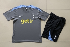 2024-2025 Tottenham Hotspur Dark Gray Short-sleeved Thailand Soccer Tracksuit-815