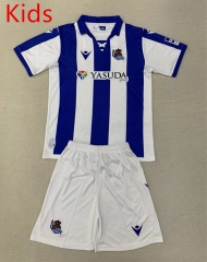 2024-2025 Real Sociedad Home Blue&White Kids/Youth Soccer Uniform-AY