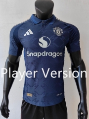 Player Version 2024-2025 Manchester United Away Blue Thailand Soccer Jersey AAA-807