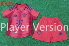Player Version 2024-2025 Bayern München Home Red Kids/Youth Soccer Uniform-9926