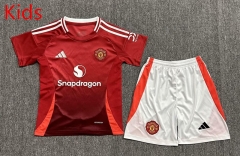 2024-2025 Manchester United Home Red Kids/Youth Soccer Uniform