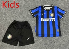 Retro Version 10-11 Inter Milan Home Blue&Black Kid/Youth Soccer Uniform-8746