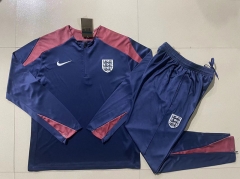 2024-2025 England Royal Blue Thailand Soccer Tracksuit-815