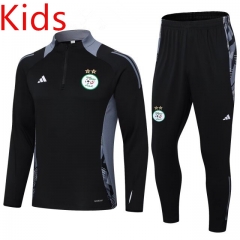 2024-2025 Algeria Black Kids/Youth Soccer Tracksuit-411