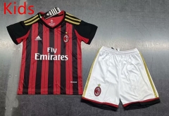 Retro Version 13-14 AC Milan Home Red&Black Kids/Youth Soccer Uniform-8746
