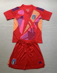 2024-2025 Italy Goalkeeper Red Soccer Uniform-AY
