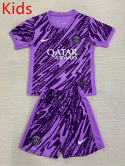 2024-2025 Paris SG Goalkeeper Purple Kids/Youth Soccer Uniform-AY