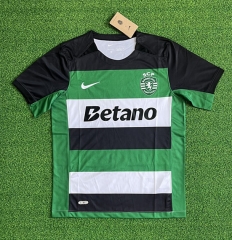 (S-4XL) 2024-2025 Sporting Clube de Portugal Home Black&White and Green Thailand Soccer Jersey AAA-403