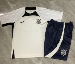 2024-2025 Corinthians Light Gray Short-sleeved Thailand Soccer Tracksuit-815