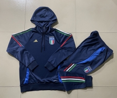 2024-2025 Italy Royal Blue Thailand Soccer Tracksuit With Hat-815