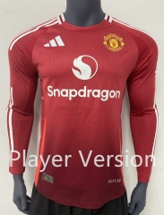 Player Version 2024-25 Manchester United Home Red LS Thailand Soccer Jersey AAA-7642