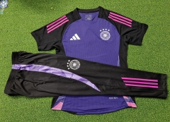 Player Version 2024-2025 Germany Purple Short-Sleeved Thailand Soccer Tracksuit-9926