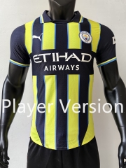Player Version 2024-2025 Manchester City Away Black&Yellow Thailand Soccer Jersey AAA-807