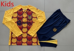 2024-2025 Barcelona Yellow Kid-Youth Soccer Tracksuit -815