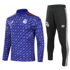 2024-2025 Joint Version Real Madrid Blue Kids/Youth Soccer Tracksuit-GDP
