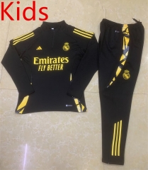 2024-2025 Real Madrid Black Kids/Youth Soccer Tracksuit-411