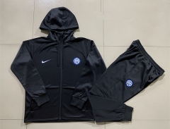 2024-2025 Inter Milan Black Thailand Soccer Jacket Uniform With Hat-815