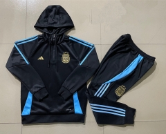 2024-2025 Argentina Black Thailand Soccer Tracksuit With Hat-815
