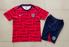 2024-2025 England Red Ink jet Short-sleeved Thailand Soccer Tracksuit-815