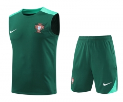 2024-2025 Portugal Dark Green Thailand Soccer Vest Uniform-418