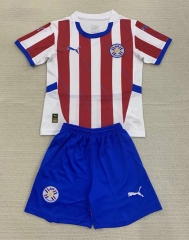 2024-2025 Paraguay Home Red&White Soccer Uniform-AY