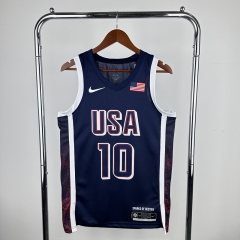 2024 Olympics USA Navy Blue #10 NBA Jersey-311