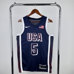 2024 Olympics USA Navy Blue #5 NBA Jersey-311
