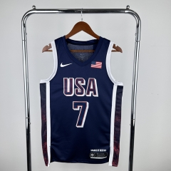 2024 Olympics USA Navy Blue #7 NBA Jersey-311