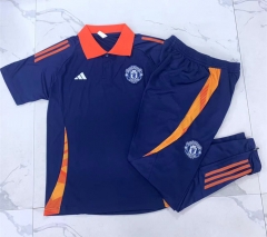2023-2024 Manchester United Royal Blue Thailand Polo Uniform-815