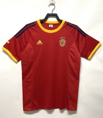 Retro Version 2002 Spain Home Red Thailand Soccer Jersey AAA-811
