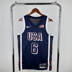 2024 Olympics USA Navy Blue #6 NBA Jersey-311
