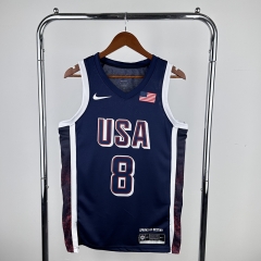 2024 Olympics USA Navy Blue #8 NBA Jersey-311